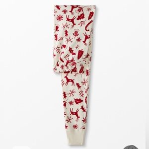 NEW Hanna Andersson Holiday Scandi Cane Adult Unisex Long John PJ Pant XS